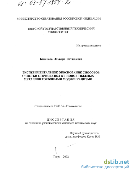 Доклад по теме Изучение и разработка очистки стоков от ионов тяжелых металлов 