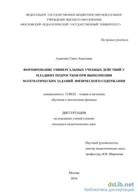 Контрольная работа: Физическая парадигма и универсальная теория