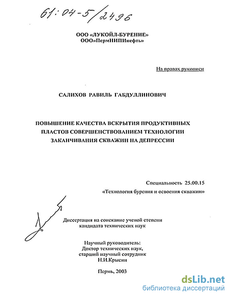 Доклад по теме Влияние первичного вскрытия на производительность скважин после гидроразрыва пласта