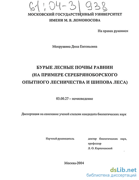 Курсовая работа: Бурые лесные почвы