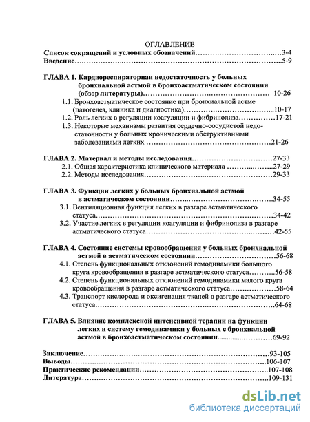 Контрольная работа по теме Исследование астматического статуса