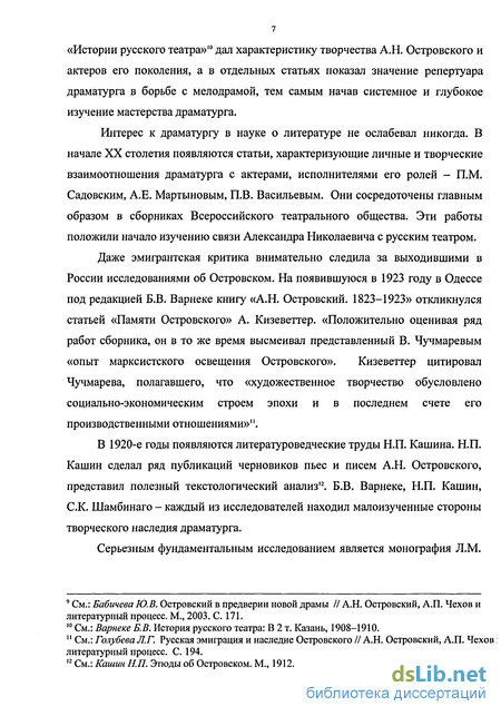 Сочинение: Жизнь театра и судьба артиста в пьесах Островского