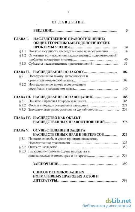Дипломная работа: Актуальность исследований, связанных с наследственными правоотношениями