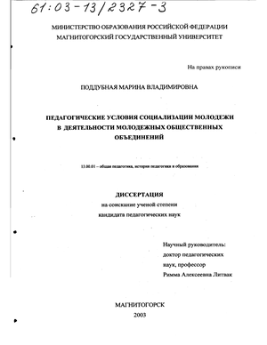 Контрольная работа по теме Молодежные общественные объединения в России