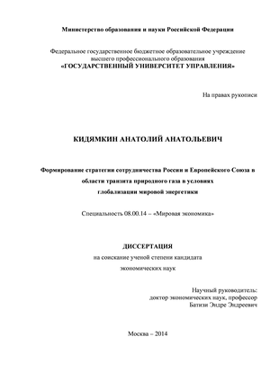 Научная работа: Совершенствование стратегии Позиционирования российских транснациональных корпораций в глобально